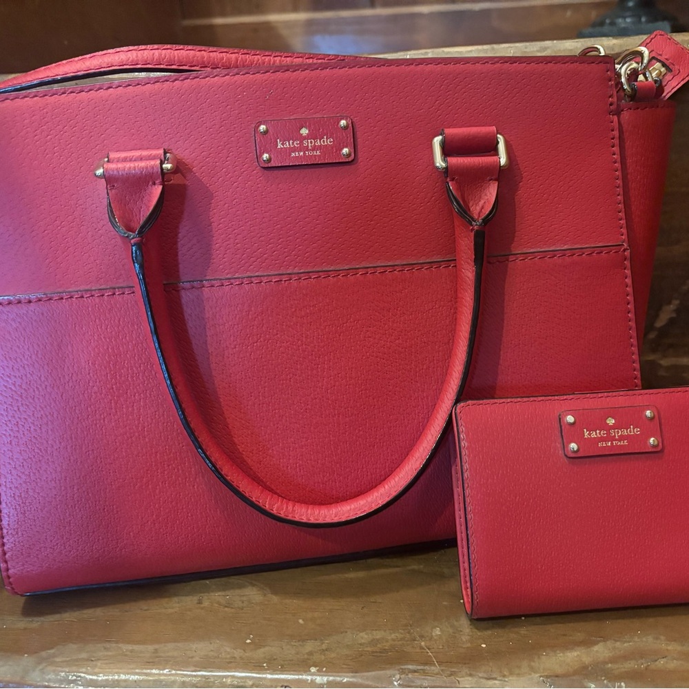 Kate Spade Bold Red Satchel and Wallet